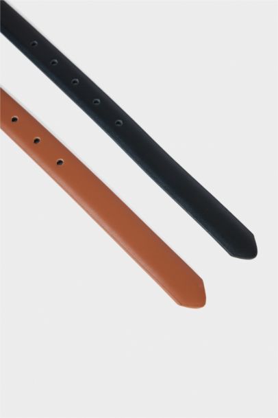 Woman Faux Leather Dual