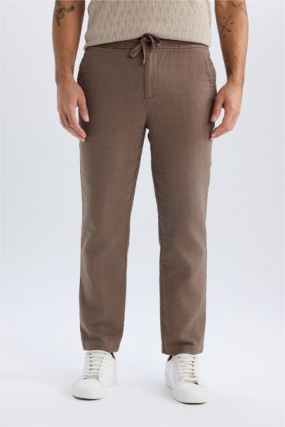 100% хлопок свободного кроя джоггеры с прямыми штанинами и льняным видом на лето