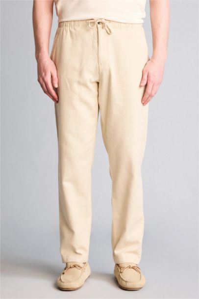 Regular Fit Regular Hem Cotton Trousers