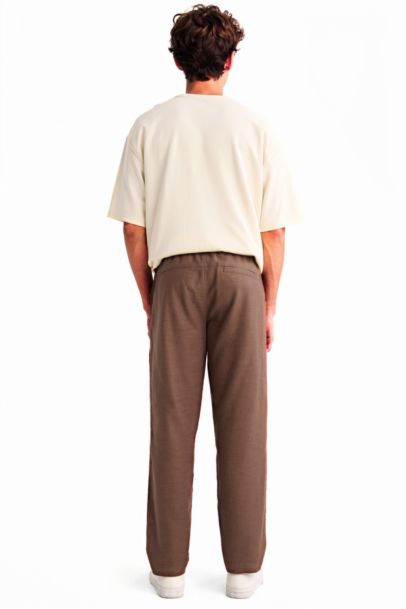 Regular Fit Straight Leg Cotton Trousers