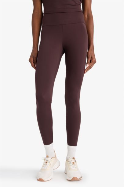 Toparlayıcı Yüksek Bel Esnek Kumaş Basic Sporcu Tayt