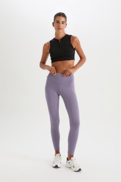 Toparlayıcı Yüksek Bel Esnek Kumaş Basic Sporcu Tayt