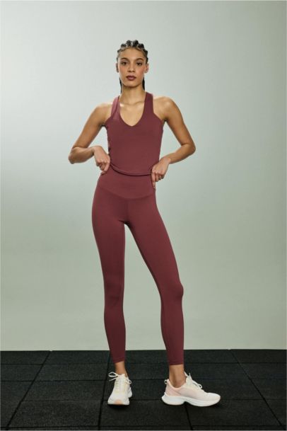 Slogan Print Waist Fitting Sports Leggings