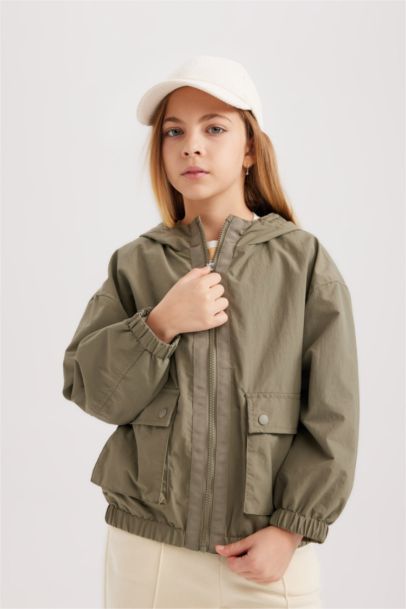Girl Hooded Waterproof Raincoat