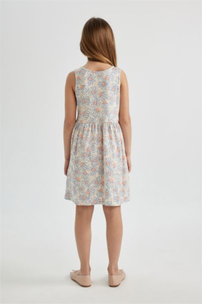 Girl Patterned Sleeveless Dress