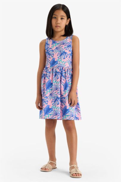 Girl Patterned Sleeveless Dress