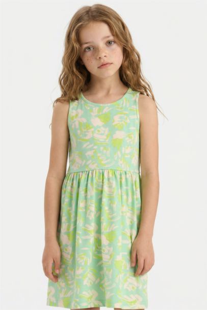 Girl Patterned Sleeveless Dress