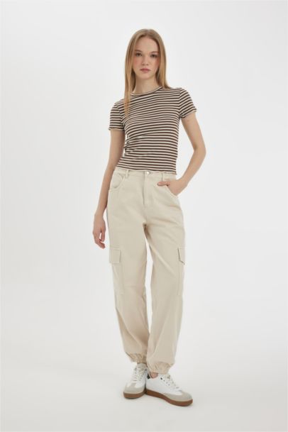 Jogger High Waist Gabardine Cargo Pants