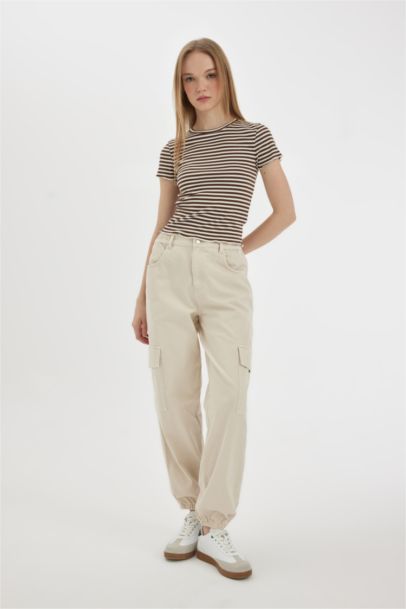 Jogger High Waist Gabardine Cargo Pants
