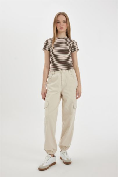 Jogger High Waist Gabardine Cargo Pants