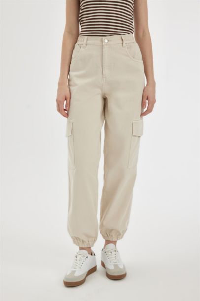 Jogger High Waist Gabardine Cargo Pants