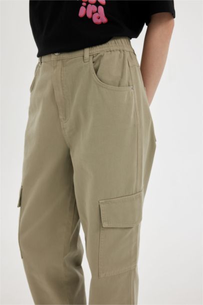 Jogger High Waist Gabardine Cargo Pants