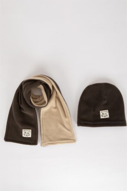 طقم بيبي اولادي سكارف و ايس كاب - قطعتين