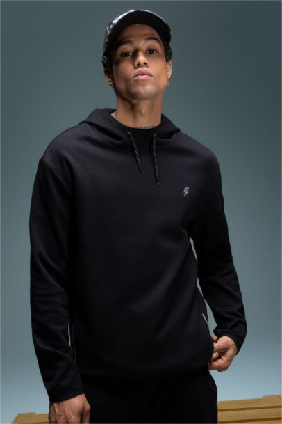 سويت شيرت قصة عادية بغطاء للرأس من DeFactoFit