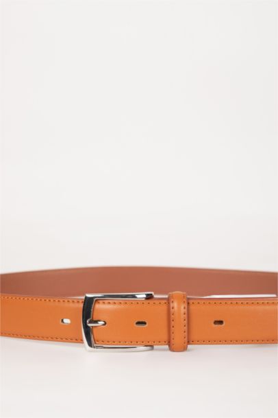 Erkek Dikdörtgen Toka Suni Deri Günlük Kemer