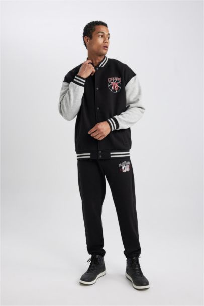 DeFactoFit Oversize Fit Printed Seasonal Bomber Jacket