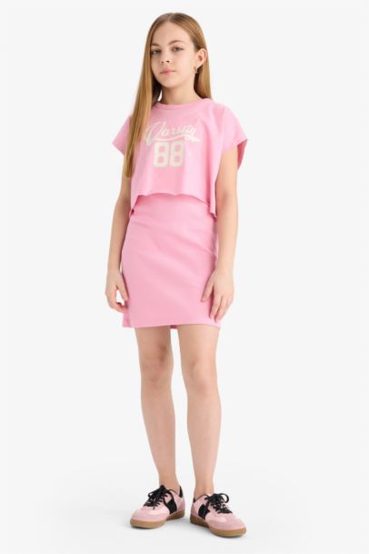 Regular Fit Short Sleeve Knitted Dress