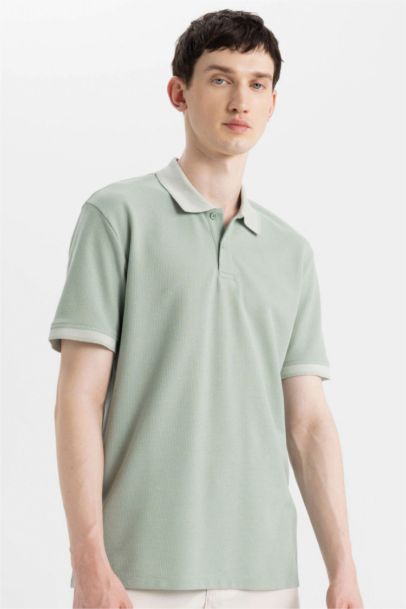 New Regular Fit Short Sleeve Basic Polo T-Shirt
