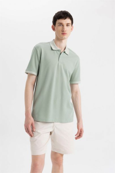 New Regular Fit Short Sleeve Basic Polo T-Shirt