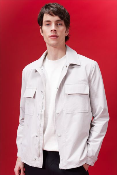 Regular Fit Polo Neck Overshirt