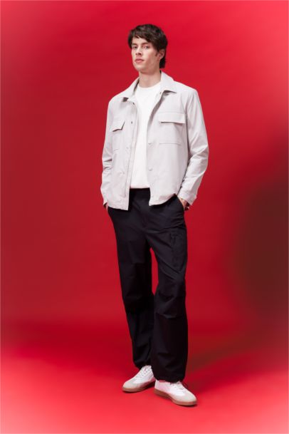 Regular Fit Polo Neck Overshirt