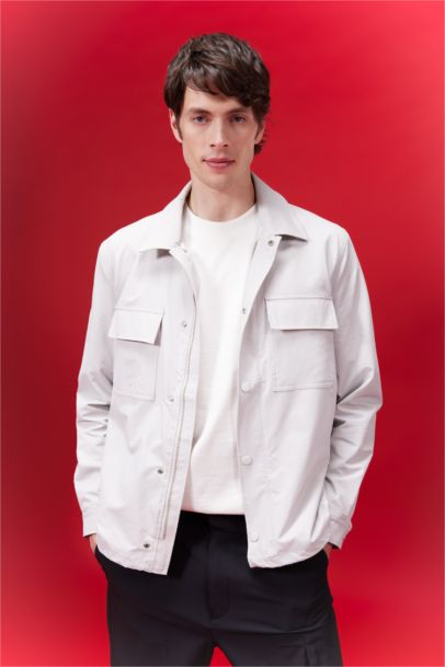 Regular Fit Polo Neck Overshirt