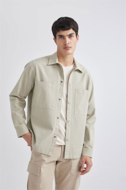 Relax Fit Polo Yaka Gömlek Ceket