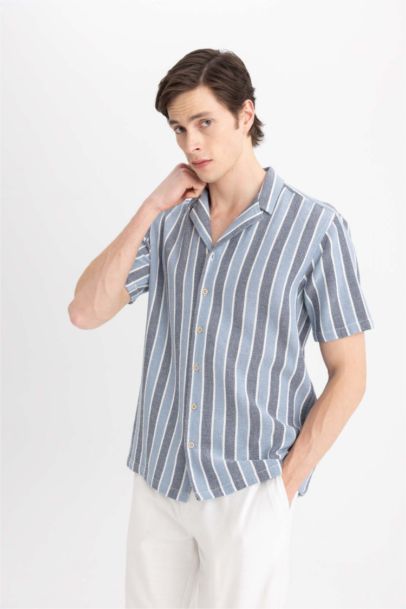 قميص قطن نص ردن قصة عادية بياخة عالية