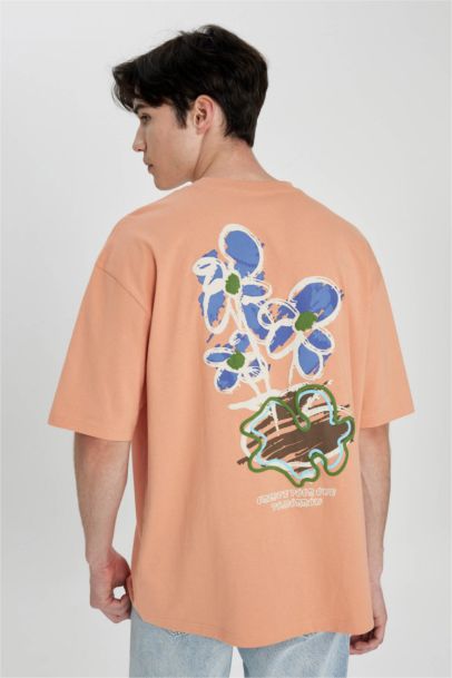 Oversize Fit Crew Neck Printed Short Sleeve T-Shirt