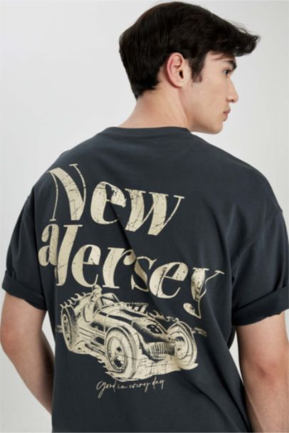 Comfort Fit Crew Neck Printed Short Sleeve T-Shirt