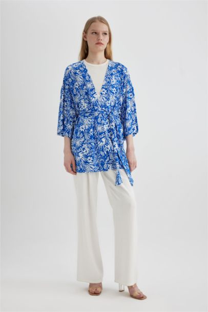 Oversize Fit Shawl Collar Long Sleeve Blouse