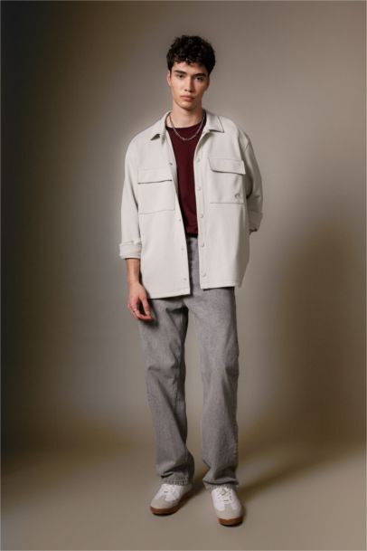 قميص محبوك قصة مريحة