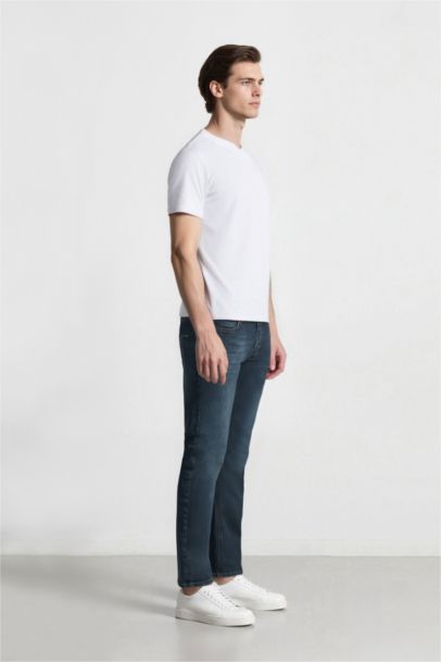 بنطلون جينز بيدرو سليم فيت بخصر عادي