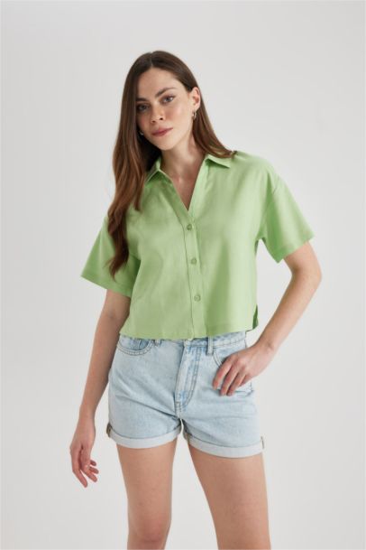 Рубашка оверсайз с коротким рукавом