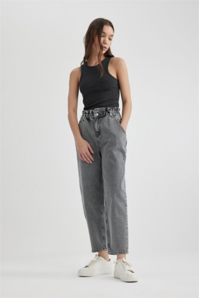 سروال جينز بيبرباج بخصر عالي