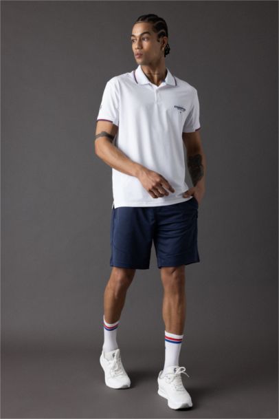 Standard Fit Polo Collar Printed Polo T-Shirt