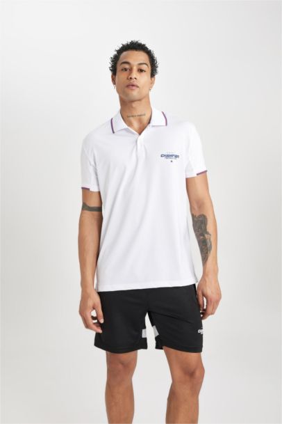 Standard Fit Polo Collar Printed Polo T-Shirt