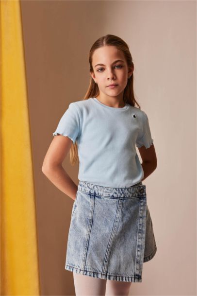 Jupe-short en jean pour fille