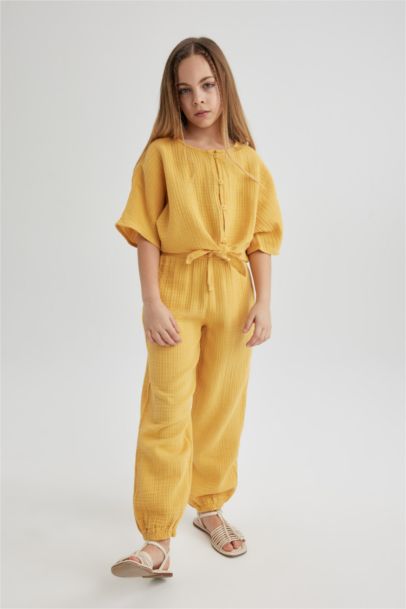 بنطرون بناتي قطن باراشوت