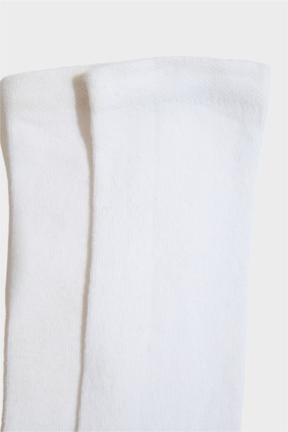 جوارب بناتي طويل قطن - قطعتين