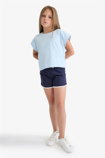 Girl Elastic Waist Basic Shorts