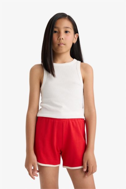 Girl Elastic Waist Basic Shorts