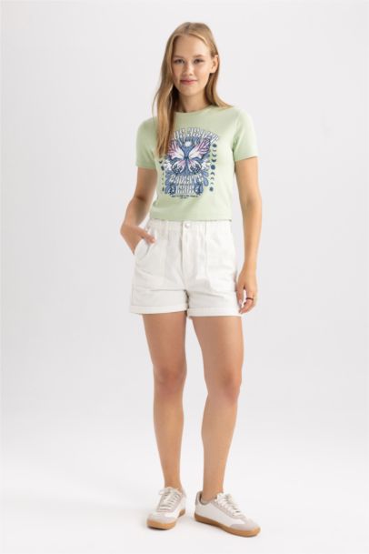 Slim Fit Printed Ribana Short Sleeve T-Shirt