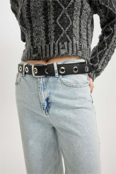 حزام كلاسيكي نسائي جلد صناعي