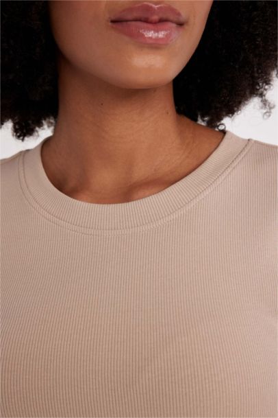 Bodycon Crew Neck Ribbed Camisole Midi Dress