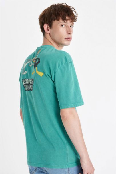 Oversize Fit Looney Tunes Licensed Crew Neck Printed Short Sleeve T-Shirt