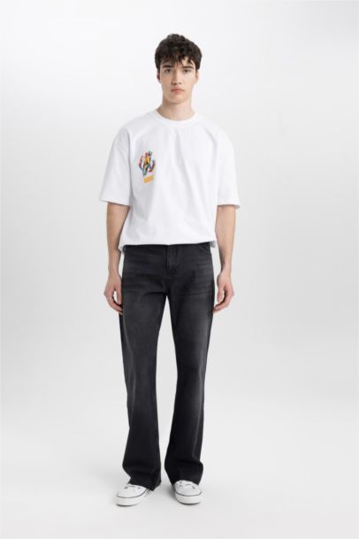 Oversize Fit Avengers Crew Neck Printed Short Sleeve T-Shirt