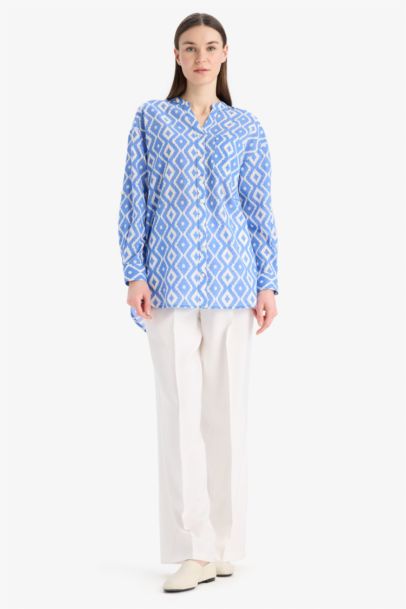 Relax Fit Printed Long Sleeve Tunic