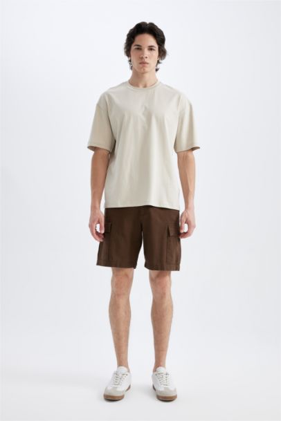 Cargo Fit Linen Look Bermuda