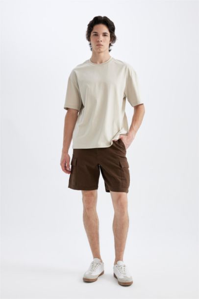 Cargo Fit Linen Look Bermuda